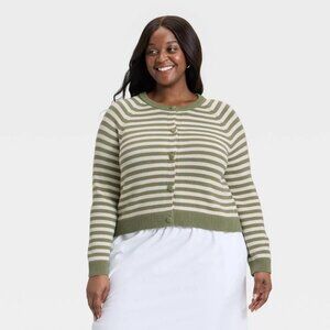 Universal Thread Olive and Cream Striped Cardigan